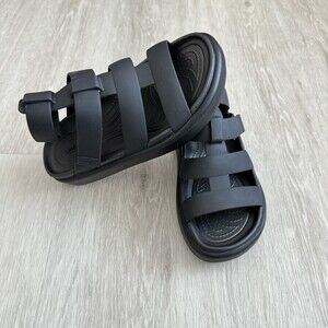 CROCS LiteRide 360 Sandals Black Platform Strappy Women's Size 5 EUC